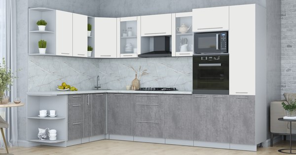 Купить Кухонный гарнитур Интерлиния Мила Пластик 1.88x3.2 LV в Бобруйске