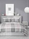 Комплект постельного белья Samsara Burberry серый 2сп Евро 220-20/180Пр (простыня на резинке) - 