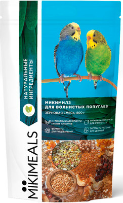 Корм для птиц Mikimeals для волнистых попугаев (10кг) - 