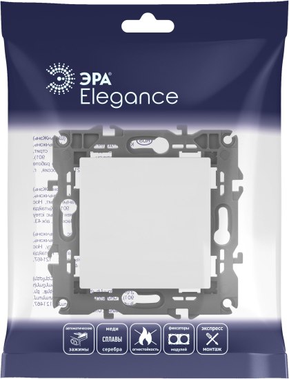Клавиша для выключателя ЭРА Elegance 14-1111-01М / Б0065810 (белый матовый)