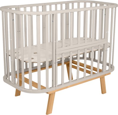 Детская кровать-трансформер Sweet Baby Belloni 3в1 с маятником (кашемир/натуральный) - 