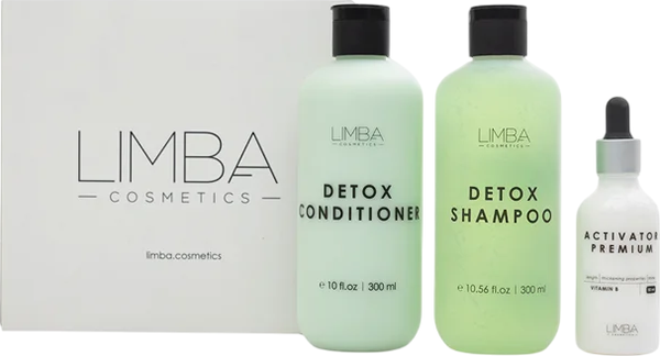 Набор косметики для волос Limba Detox Шампунь 300мл+Кондиционер 300мл+Активатор Vitamin B 50мл