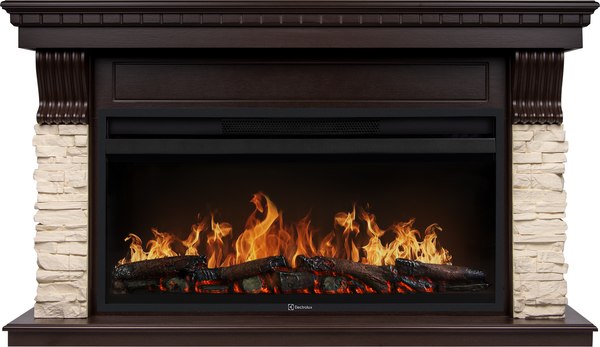 Каминокомплект Electrolux EFP/P-3620LS/Firelight Michigan 42/40/36 (камень молочный/шпон темный дуб)