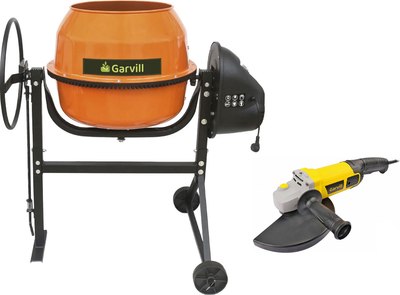 Бетономешалка Garvill БСЭ-120 + Угловая шлифовальная машина AG230-2200 - 