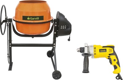 Бетономешалка Garvill БСЭ-140 + Дрель D800 - 