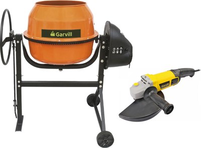 Бетономешалка Garvill БСЭ-140 + Угловая шлифовальная машина AG230-2200 - 