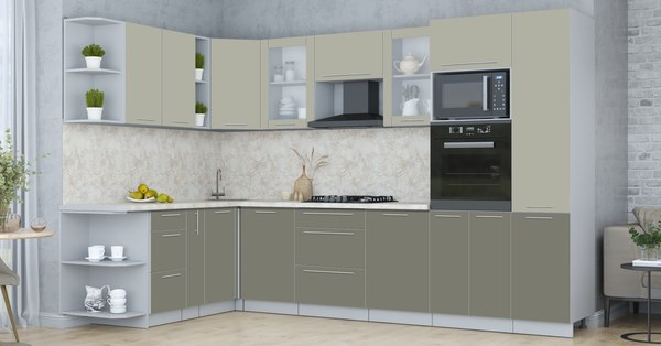 Купить Кухонный гарнитур Интерлиния Мила Пластик 1.88x3.2 LV в Бобруйске