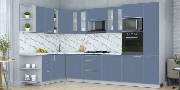 Купить Кухонный гарнитур Интерлиния Мила Пластик 1.88x3.4 LV в Бобруйске