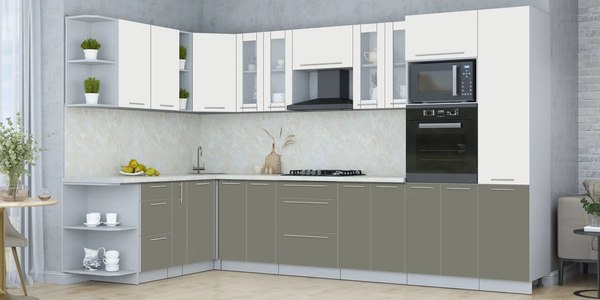 Купить Кухонный гарнитур Интерлиния Мила Пластик 1.88x3.4 LV в Бобруйске