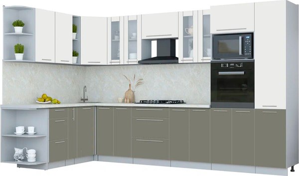Кухонный гарнитур Интерлиния Мила Пластик 1.88x3.4 LV