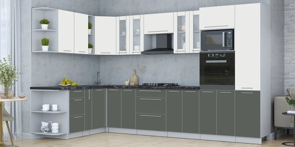 Купить Кухонный гарнитур Интерлиния Мила Пластик 1.88x3.4 LV в Бобруйске