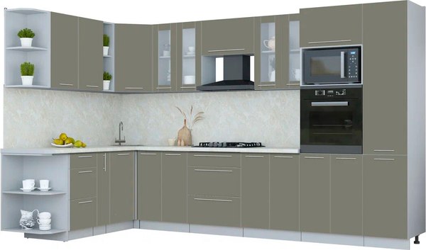 Кухонный гарнитур Интерлиния Мила Пластик 1.88x3.4 LV