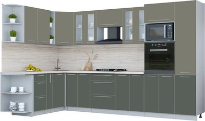 

Кухонный гарнитур, Мила Пластик 1.88x3.4 LV