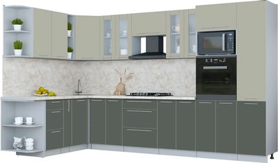 

Кухонный гарнитур, Мила Пластик 1.88x3.4 LV
