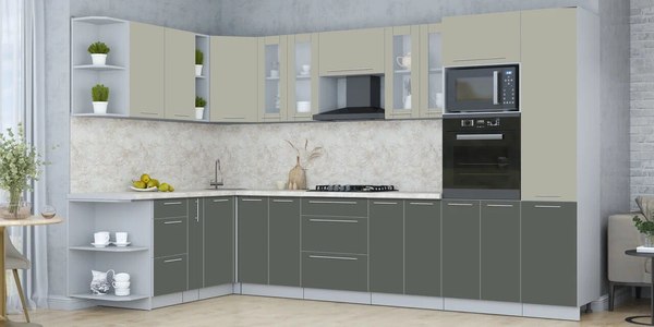Купить Кухонный гарнитур Интерлиния Мила Пластик 1.88x3.4 LV в Бобруйске