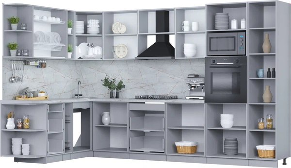 Купить Кухонный гарнитур Интерлиния Мила Пластик 1.88x3.4 LV в Бобруйске