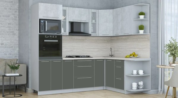 Купить Кухонный гарнитур Интерлиния Мила Пластик 1.68x2.4 PR в Бобруйске