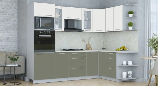 Купить Кухонный гарнитур Интерлиния Мила Пластик 1.68x2.6 PR в Бобруйске