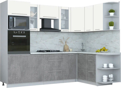 

Кухонный гарнитур, Мила Пластик 1.68x2.6 PR