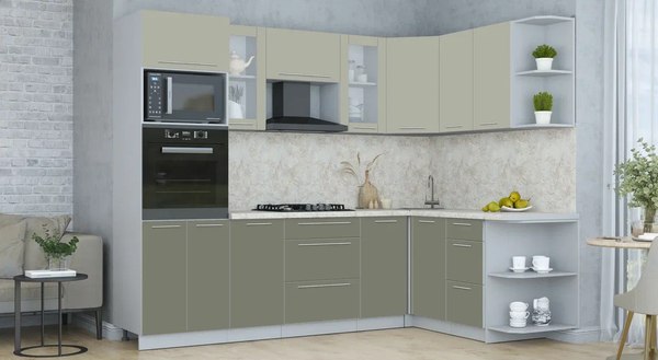 Купить Кухонный гарнитур Интерлиния Мила Пластик 1.68x2.6 PR в Бобруйске