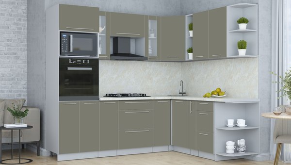 Купить Кухонный гарнитур Интерлиния Мила Пластик 1.88x2.4 PR в Бобруйске