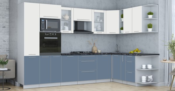 Купить Кухонный гарнитур Интерлиния Мила Пластик 1.88x3.2 PR в Бобруйске