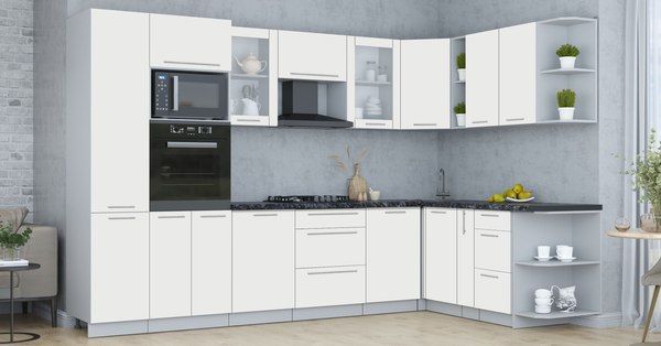 Купить Кухонный гарнитур Интерлиния Мила Пластик 1.88x3.2 PR в Бобруйске