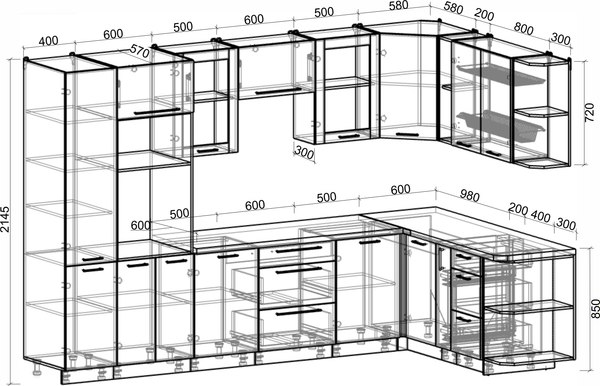 Купить Кухонный гарнитур Интерлиния Мила Пластик 1.88x3.2 PR в Бобруйске
