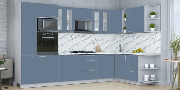 Купить Кухонный гарнитур Интерлиния Мила Пластик 1.88x3.4 PR в Бобруйске