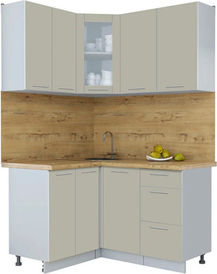 

Кухонный гарнитур, Мила Пластик 1.2x1.4