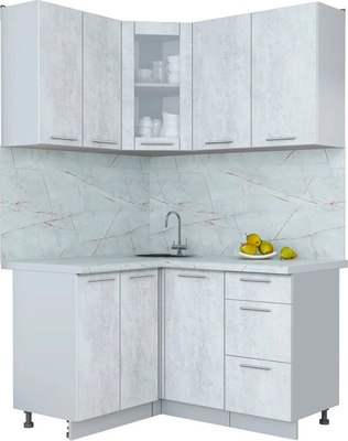 

Кухонный гарнитур, Мила Пластик 1.2x1.4