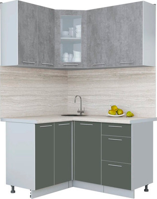 

Кухонный гарнитур, Мила Пластик 1.2x1.4