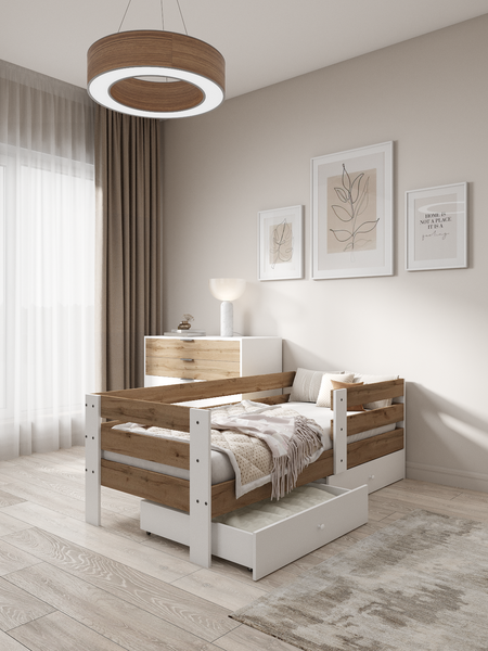 Купить Кровать-тахта EcoWood Атланта-2 с ящиками 80х180 / ECO.001.00051.80-180.376WML/101SE в Бобруйске