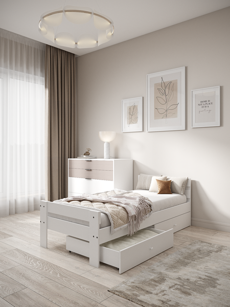 Купить Односпальная кровать EcoWood Сидней-2 с ящиками 80х180 / ECO.001.00055.80-180.101SE в Бобруйске
