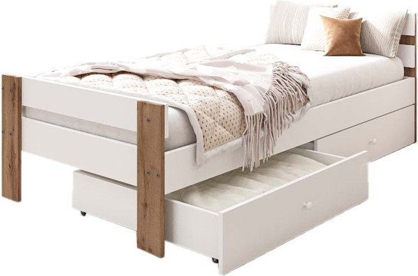 Односпальная кровать EcoWood Сидней-2 с ящиками 80х180 / ECO.001.00055.80-180.101SE/376WML