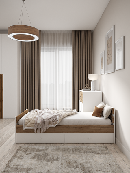 Купить Односпальная кровать EcoWood Сидней-2 с ящиками 80х200 / ECO.001.00055.80-200.376WML/101SE в Бобруйске