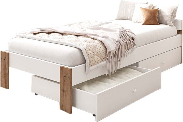 Односпальная кровать детская EcoWood Денвер-2 с ящиками 80х160 / ECO.001.00057.80-160.101SE/376WML
