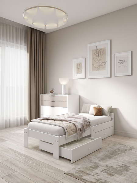 Купить Односпальная кровать EcoWood Екта-2 с ящиками 80х180 / ECO.001.00059.80-180.101SE в Бобруйске