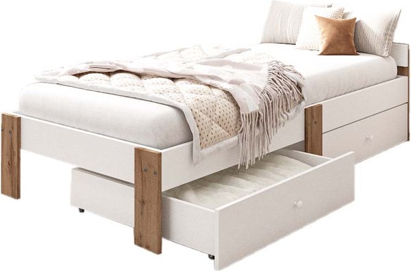 Односпальная кровать EcoWood Екта-2 с ящиками 80х180 / ECO.001.00059.80-180.101SE/376WML