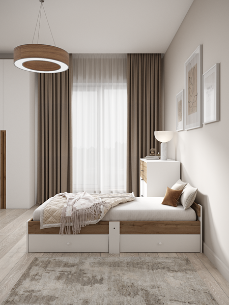 Купить Односпальная кровать EcoWood Екта-2 с ящиками 80х180 / ECO.001.00059.80-180.376WML/101SE в Бобруйске