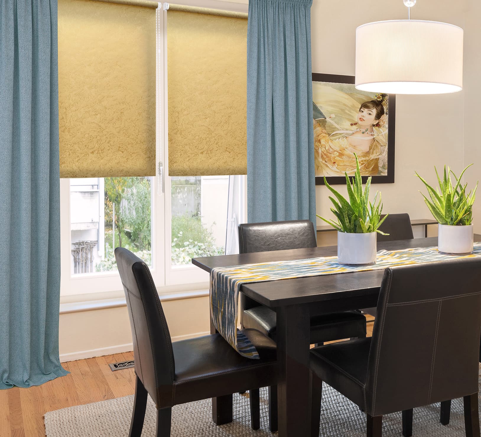 Рулонная штора Delfa Сантайм Жаккард Венеция СРШ-01 МЭД 29511 (34x160, золото) — фото 3