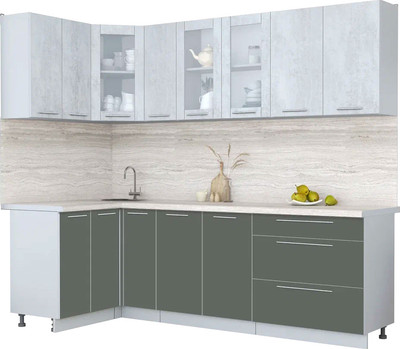 

Кухонный гарнитур, Мила Пластик 1.2x2.5