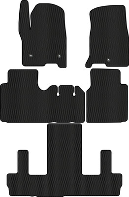 Комплект ковриков для авто Alicosta 3020_1 для GMC Yukon IV SUV/K2UG +3 ряд 2014-н.в. (EVA соты, черный) - 