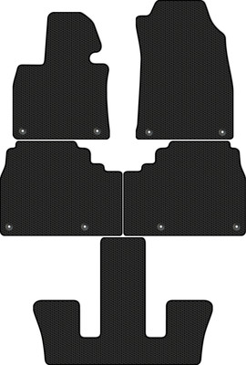 Комплект ковриков для авто Alicosta 3035_1 для Hongqi E-HS9 I SUV +3 ряд 2021-н.в. (EVA соты, черный) - 