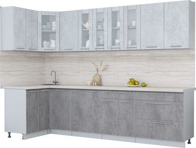 

Кухонный гарнитур, Мила Пластик 1.2x3.0