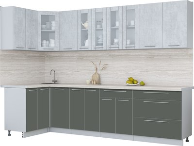 

Кухонный гарнитур, Мила Пластик 1.2x3.0