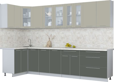 

Кухонный гарнитур, Мила Пластик 1.2x3.2