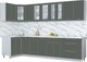 Кухонный гарнитур Интерлиния Мила Пластик 1.2x3.2 (шторм/шторм/белый гранит) - 