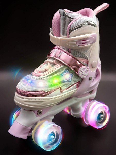 Роликовые коньки Amarobaby Glory / AB24-35GL/0306-26 (р.26-29, бежевый/розовый)