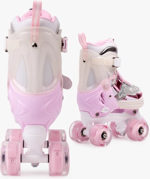 Роликовые коньки Amarobaby Glory / AB24-35GL/0306-26 (р.26-29, бежевый/розовый)